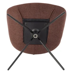 Sedia da pranzo girevole con braccioli in tessuto testurizzato (seduta 46cm) Pema Bordeaux
