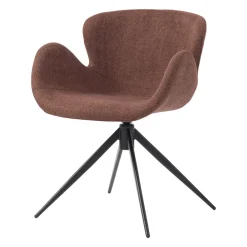Sedia da pranzo girevole con braccioli in tessuto testurizzato (seduta 46cm) Pema Bordeaux