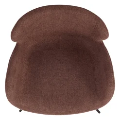 Sedia da pranzo girevole con braccioli in tessuto testurizzato (seduta 46cm) Pema Bordeaux