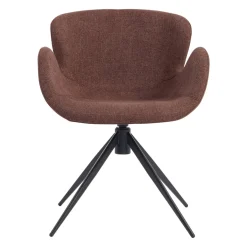 Sedia da pranzo girevole con braccioli in tessuto testurizzato (seduta 46cm) Pema Bordeaux