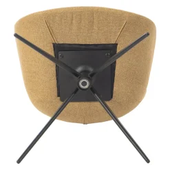 Sedia da pranzo girevole con braccioli in tessuto testurizzato (Altezza seduta 46cm) Pema Miele