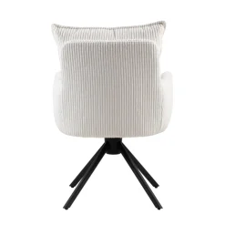 Sedia da pranzo girevole in velluto a coste (seduta 48 cm) Nuva Bianca