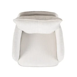 Sedia da pranzo girevole in velluto a coste (seduta 48 cm) Nuva Bianca