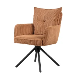 Sedia da pranzo girevole in velluto a coste (seduta 48 cm) Nuva Caramello