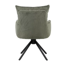 Sedia da pranzo girevole in velluto a coste (seduta 48 cm) Nuva Verde
