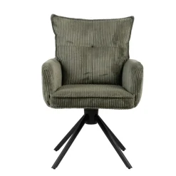 Sedia da pranzo girevole in velluto a coste (seduta 48 cm) Nuva Verde