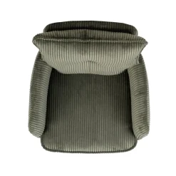 Sedia da pranzo girevole in velluto a coste (seduta 48 cm) Nuva Verde