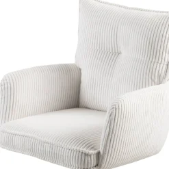 Sedia da ufficio con ruote in velluto a coste regolabile in altezza (seduta da 46 a 54 cm) Nuva Bianco