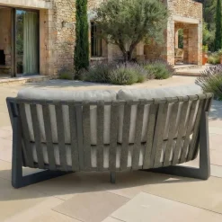 Set angolare da giardino in alluminio 5 posti Long Beach Grigio antracite e tortora