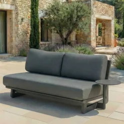 Set angolare da giardino in alluminio 5 posti Long Beach Grigio antracite