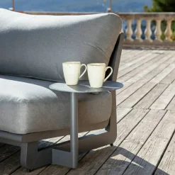 Set angolare da giardino in alluminio 5 posti Long Beach Grigio antracite