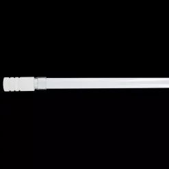 Set completo bastone tenda regolabile (85 a 135 cm) Cylindre strié Bianco