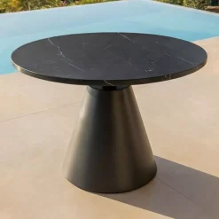Set da giardino effetto rattan e alluminio 7 posti 6 pezzi Riviera Grigio antracite