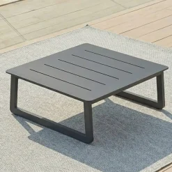 Set da giardino in alluminio 4 posti 4 pezzi Long Beach Grigio antracite e grigio chiaro