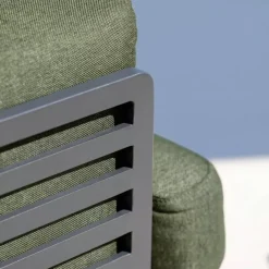 Set da giardino in alluminio 7 posti 6 pezzi Monte Carlo Grigio antracite e verde rosmarino