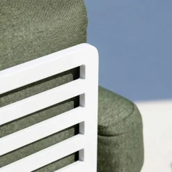 Set da giardino in alluminio 9 posti 12 pezzi Monte Carlo Bianco e verde rosmarino