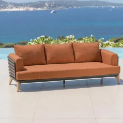 Set da giardino in alluminio 12 posti 8 pezzi Monte Carlo Grigio antracite e terracotta