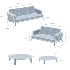 Set da giardino in alluminio 5 posti 4 pezzi Monte Carlo Grigio antracite e terracotta