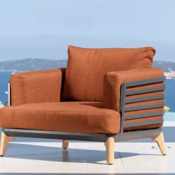 Set da giardino in alluminio 8 posti 6 pezzi Monte Carlo Grigio antracite e terracotta