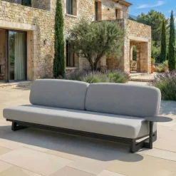 Set da giardino in alluminio 5 posti 5 pezzi Long Beach Grigio antracite e grigio chiaro
