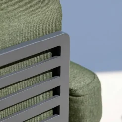 Set da giardino in alluminio 5 posti 4 pezzi Monte Carlo Grigio antracite e verde rosmarino