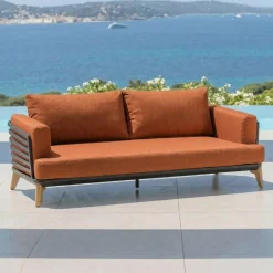 Set da giardino in alluminio 4 posti 5 pezzi Monte Carlo Grigio antracite e terracotta