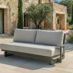 Set da giardino in alluminio 4 posti 4 pezzi Long Beach Grigio antracite e tortora