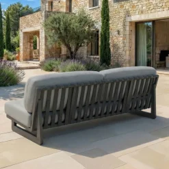 Set da giardino in alluminio 7 posti 6 pezzi Long Beach Grigio antracite e grigio chiaro