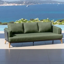 Set da giardino in alluminio 5 posti 5 pezzi Monte Carlo Grigio antracite e verde rosmarino