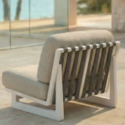 Set da giardino in alluminio 2 posti 3 pezzi Long Beach Bianco cenere e tortora