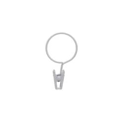 Set di 8 anelli con clip per bastone per tende (D25 mm) Jili Bianco