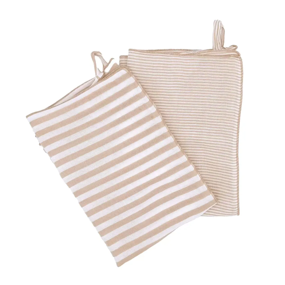Set di 2 asciugamani in garza di cotone (50 x 70 cm) Gaïa a righe Corda