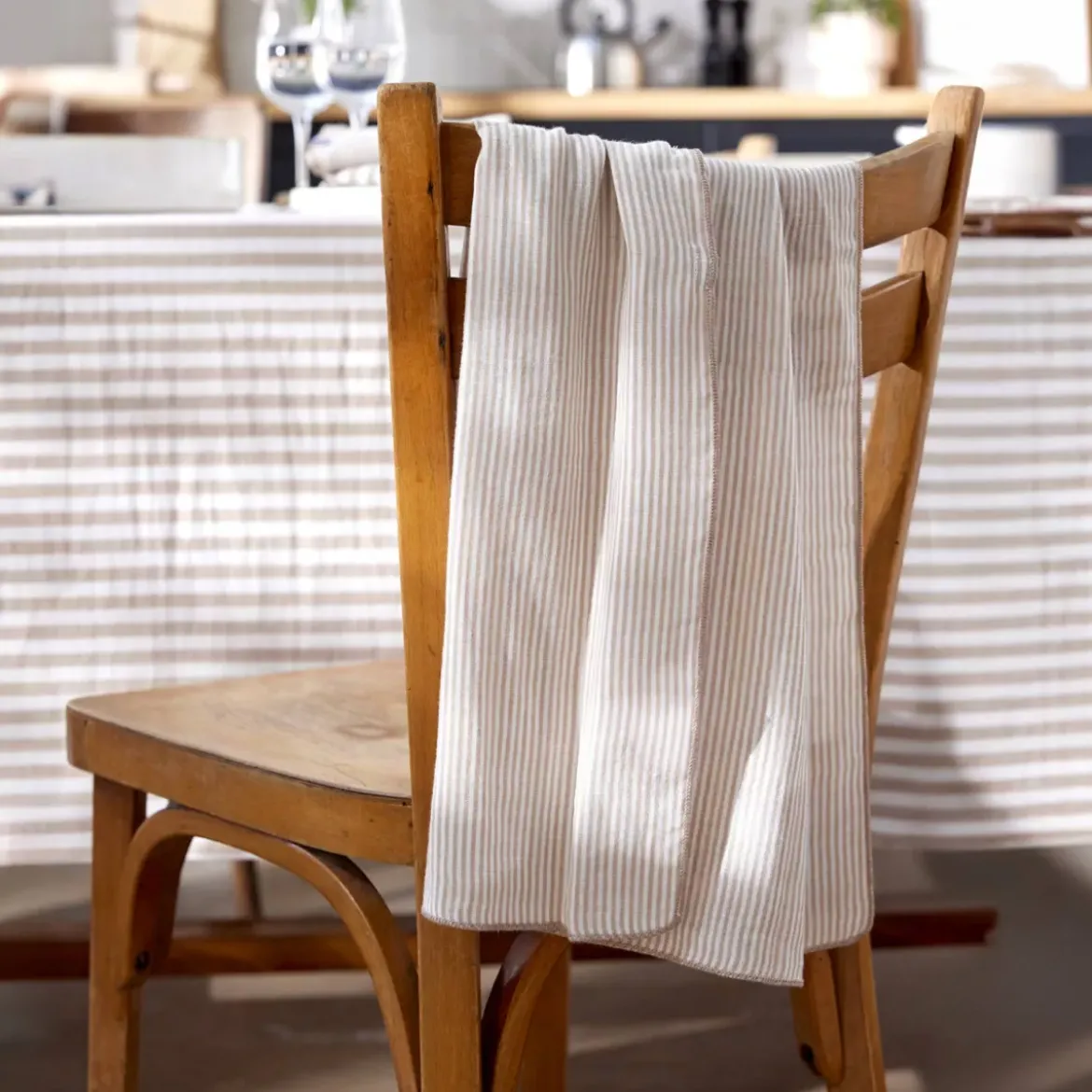 Set di 2 asciugamani in garza di cotone (50 x 70 cm) Gaïa a righe Corda
