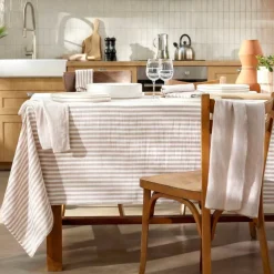 Set di 2 asciugamani in garza di cotone (50 x 70 cm) Gaïa a righe Corda