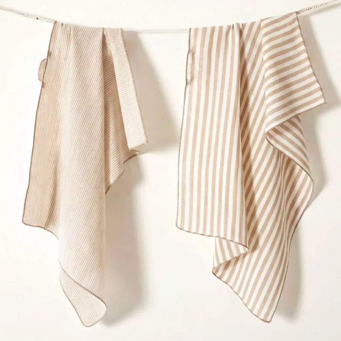 Set di 2 asciugamani in garza di cotone (50 x 70 cm) Gaïa a righe Corda