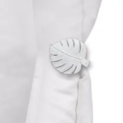 Set di 2 fermatenda Acapulco Bianco e oro