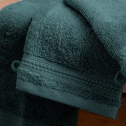 Set di 2 guanti da bagno cotone bio (15 x 21 cm) Méline Verde smeraldo
