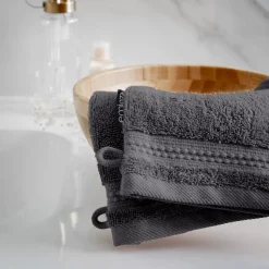 Set di 2 guanti da bagno cotone bio (15 x 21 cm) Méline Grigio tempesta