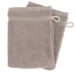 Set di 2 guanti da bagno in cotone (15 x 21 cm) Timeless Tortora