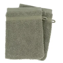 Set di 2 guanti da bagno in cotone (15 x 21 cm) Timeless Verde cachi