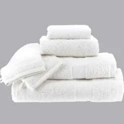 Set di 2 guanti da bagno in cotone (15 x 21 cm) Timeless Bianco