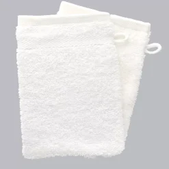 Set di 2 guanti da bagno in cotone (15 x 21 cm) Timeless Bianco