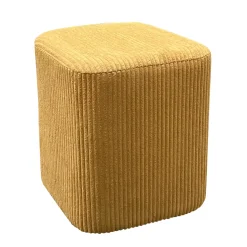 Set di 2 pouf in velluto (H38 cm) Shan Giallo senape