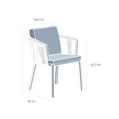 Set di 2 sedie da giardino in alluminio Amalfi Bianco e verde rosmarino