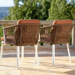 Set di 2 sedie da giardino in alluminio Amalfi Bianco e terracotta