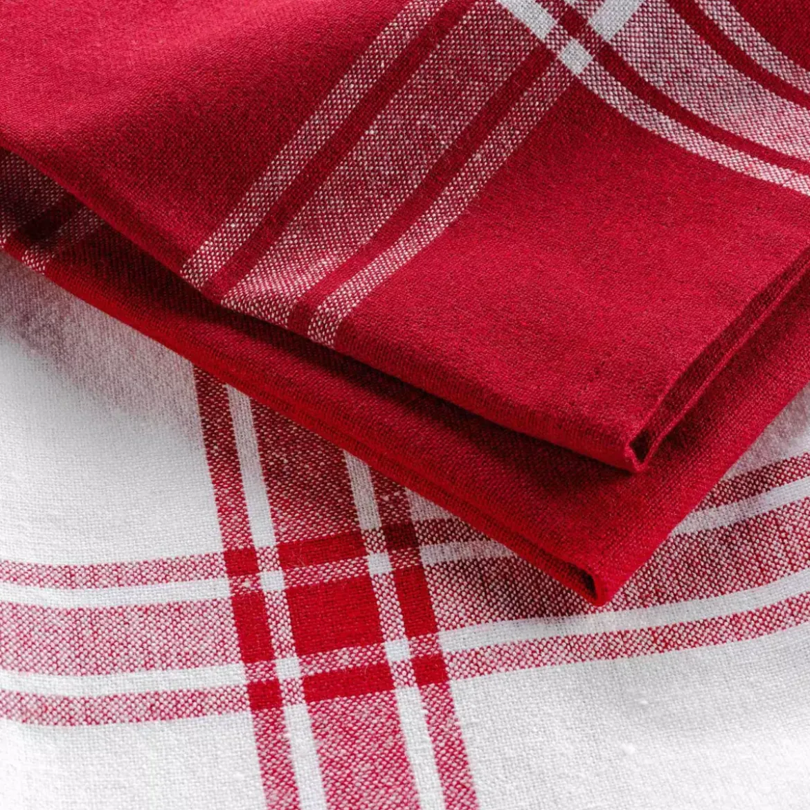 Set di 2 strofinacci cotone riciclato Cuisiline Bordò