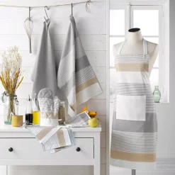 Set di 3 strofinacci cotone tessuto (40 x 40 cm) Illiabe Bianco