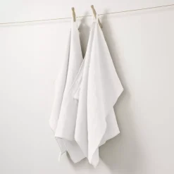 Set di 2 strofinacci garza di cotone (70 cm) Gaïa Bianco chantilly