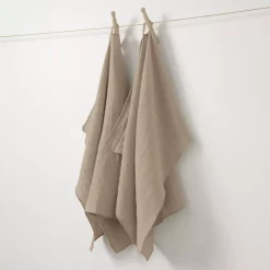 Set di 2 strofinacci garza di cotone (50 x 70 cm) Gaïa Marrone corda