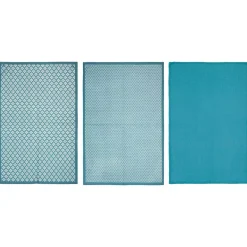 Set di 3 strofinacci Geometrico Blu ottanio